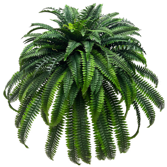 BANNINEO 128 Stems Artificial Boston Fern Plants,62”Faux Boston Fern,Artificial Plastic Plants Shrubs for Garden Front Porch Window Box Indoor Outdoor Decoration