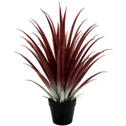 BANNINEO Succulents Plants Artificial Aloe Plant，26”Faux Agave Plant with Black Pot，Faux Succulents Fake Plant for Home Office Garden Yard Indoor Outdoor Decor